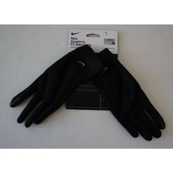 Nike DV3251-010 Unisex Sz M Black Academy FC Barcelona Therma-Fit Soccer Gloves - Picture 2 of 6